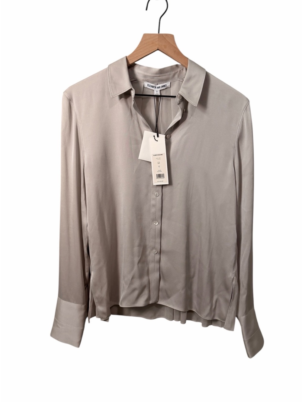 NWT Elizabeth and James silk blouse dove grey, size small